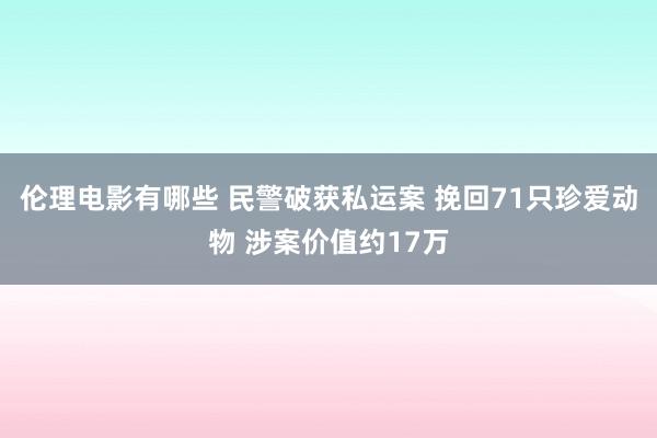 伦理电影有哪些 民警破获私运案 挽回71只珍爱动物 涉案价值约17万