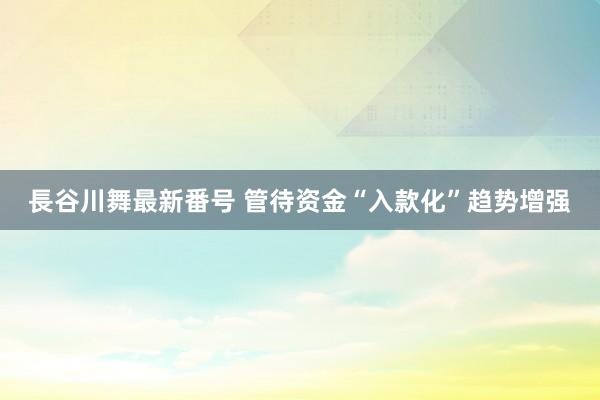 長谷川舞最新番号 管待资金“入款化”趋势增强