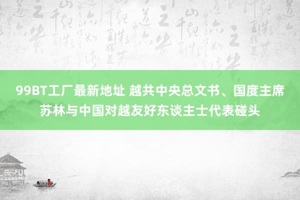 99BT工厂最新地址 越共中央总文书、国度主席苏林与中国对越友好东谈主士代表碰头